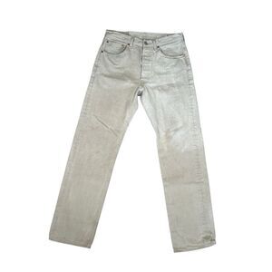 Levi’s 501 Straight Leg White Oak Cone Denim Men’s 33X34 Tan Khaki Button Fly